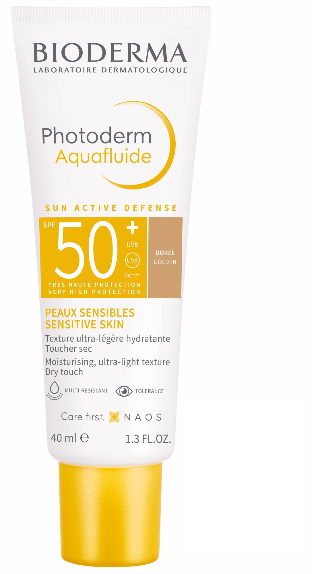 Bioderma Photoderm Aquafluide - Crema Solare Viso Colorata Dorè con Protezione Molto Alta SPF 50+ - 40 ml