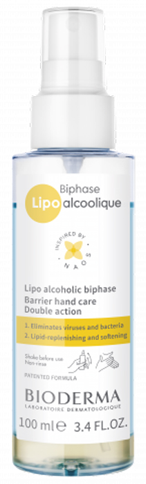 Bioderma Biphase Lipo Alcoolique - Trattamento Mani Disinfettante - 100 ml