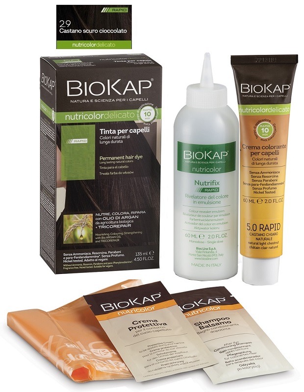 Biokap Nutricolor - Tinta per Capelli Colore 2.9 Castano Scuro Cioccolato - 135 ml