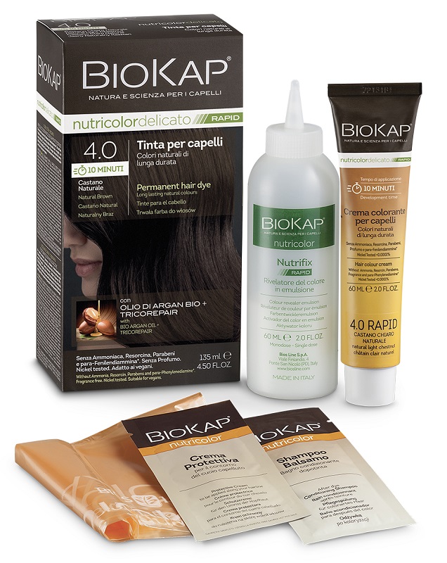 Biokap Nutricolor - Tinta per Capelli Colore 4.0 Castano Naturale - 135 ml