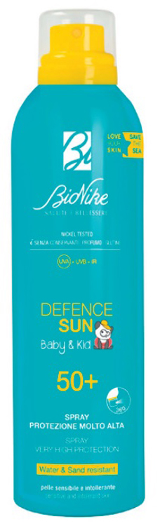 BioNike Defence Baby & Kid - Spray Solare per Bambini con Protezione Molto Alta SPF 50+ - 200 ml