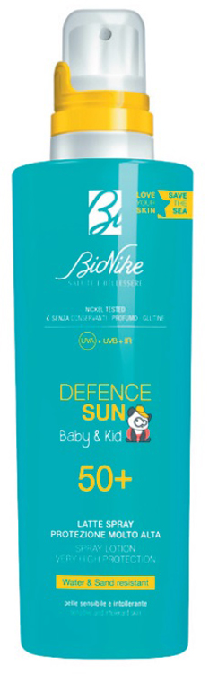 BioNike Defence Baby & Kid - Latte Solare Spray per Bambini con Protezione Molto Alta SPF 50+ - 200 ml