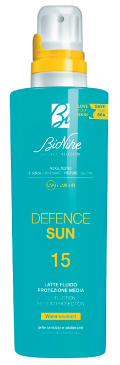 BioNike Defence Sun - Latte Solare Fluido Corpo con Protezione Media SPF 15 - 200 ml