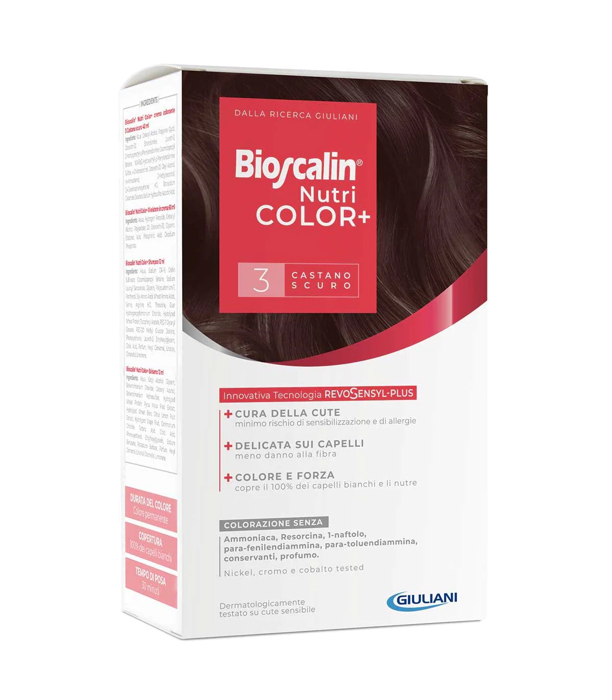 Bioscalin Nutri Color Plus - Tintura Capelli Colore Castano Scuro N. 3