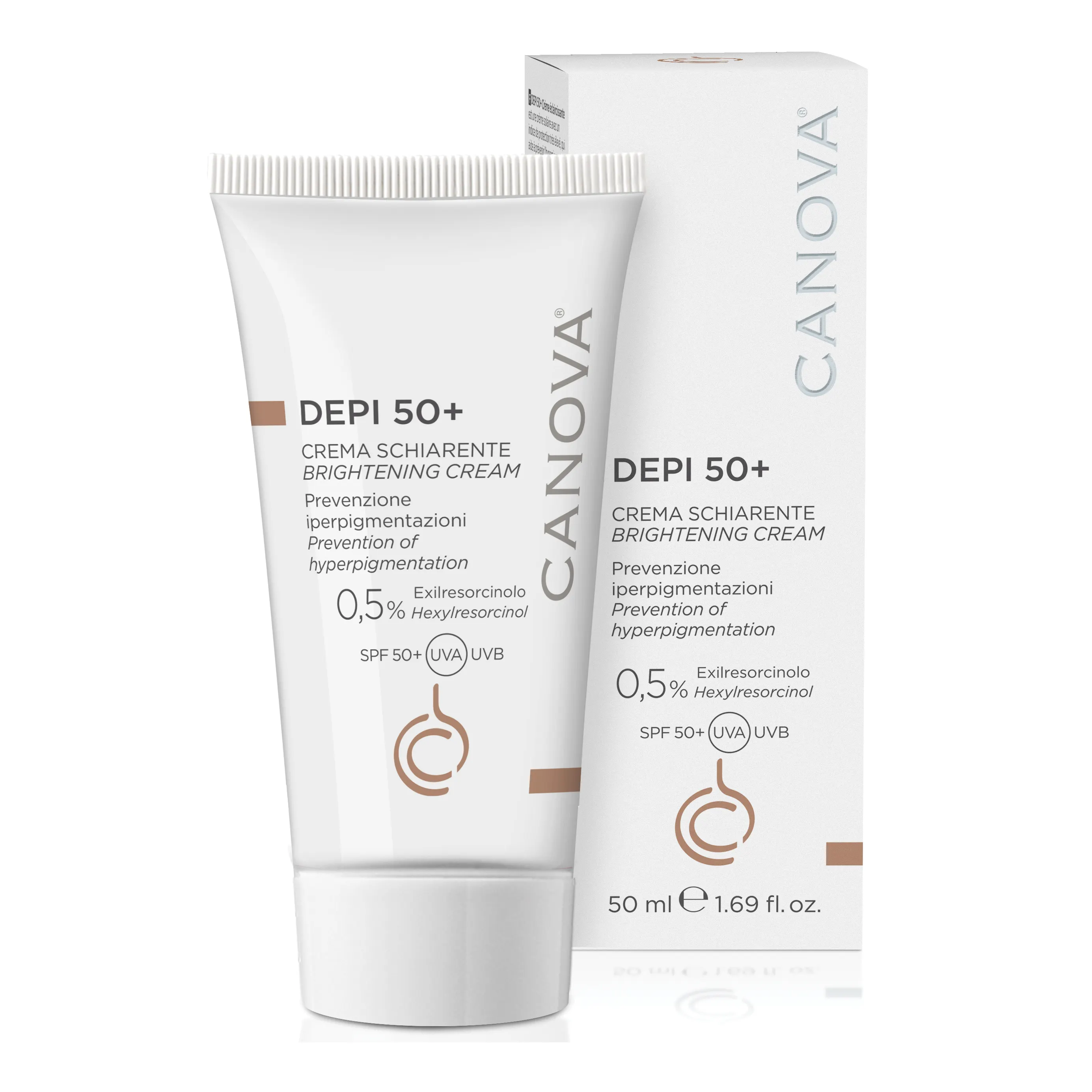 Canova Depi 50+ - Crema Viso Depigmentante con Protezione Solare Molto Alta - 50 ml