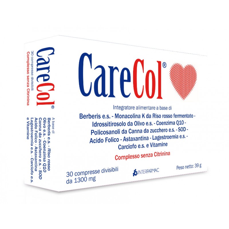 Carecol Integratore per Colesterolo Alto 30 Compresse