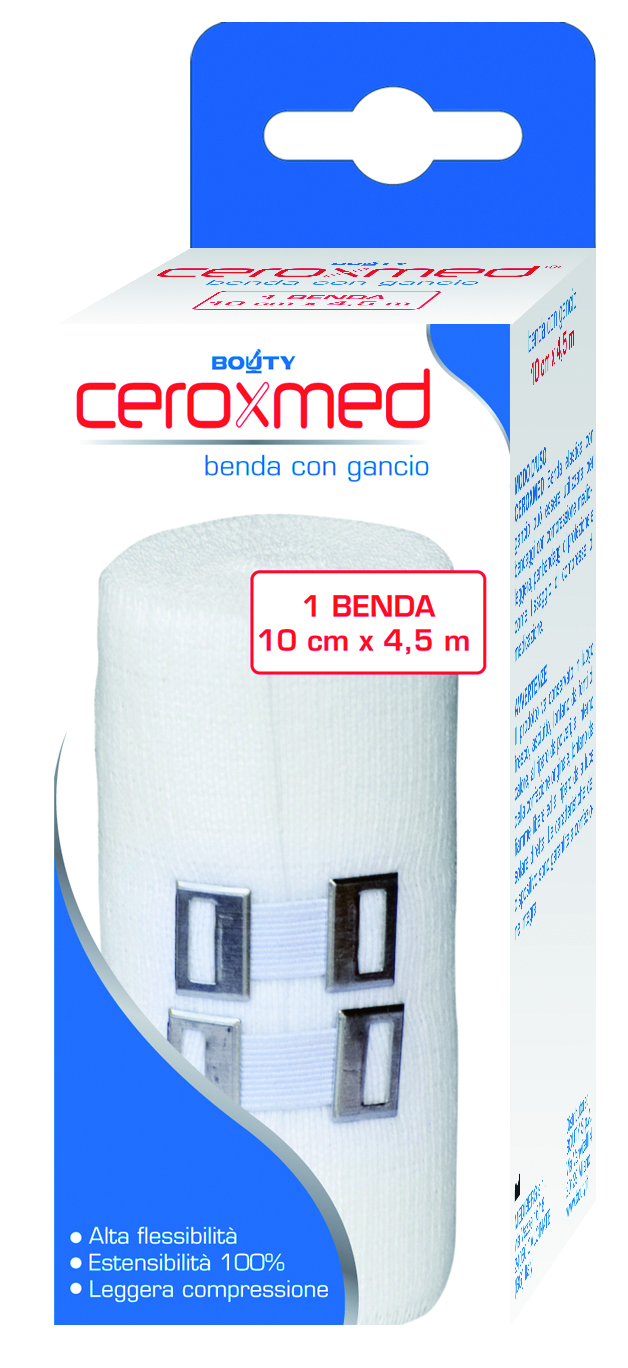 Ceroxmed - Benda Elastica con Gancio 10 cm x 4.5 m - 1 Benda