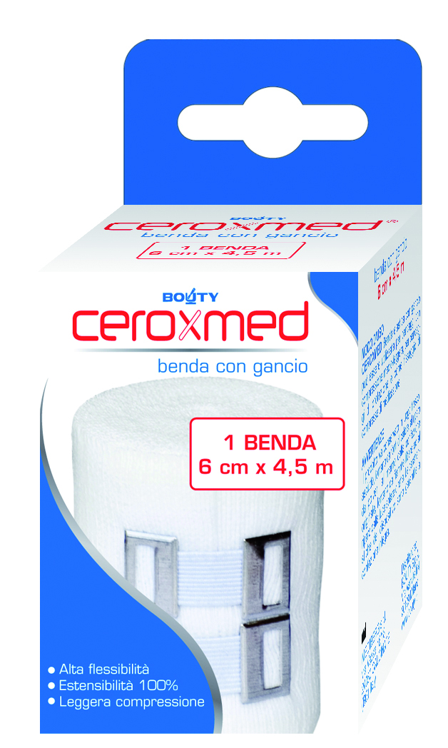 Ceroxmed - Benda Elastica con Gancio 6 cm x 4.5 m - 1 Benda