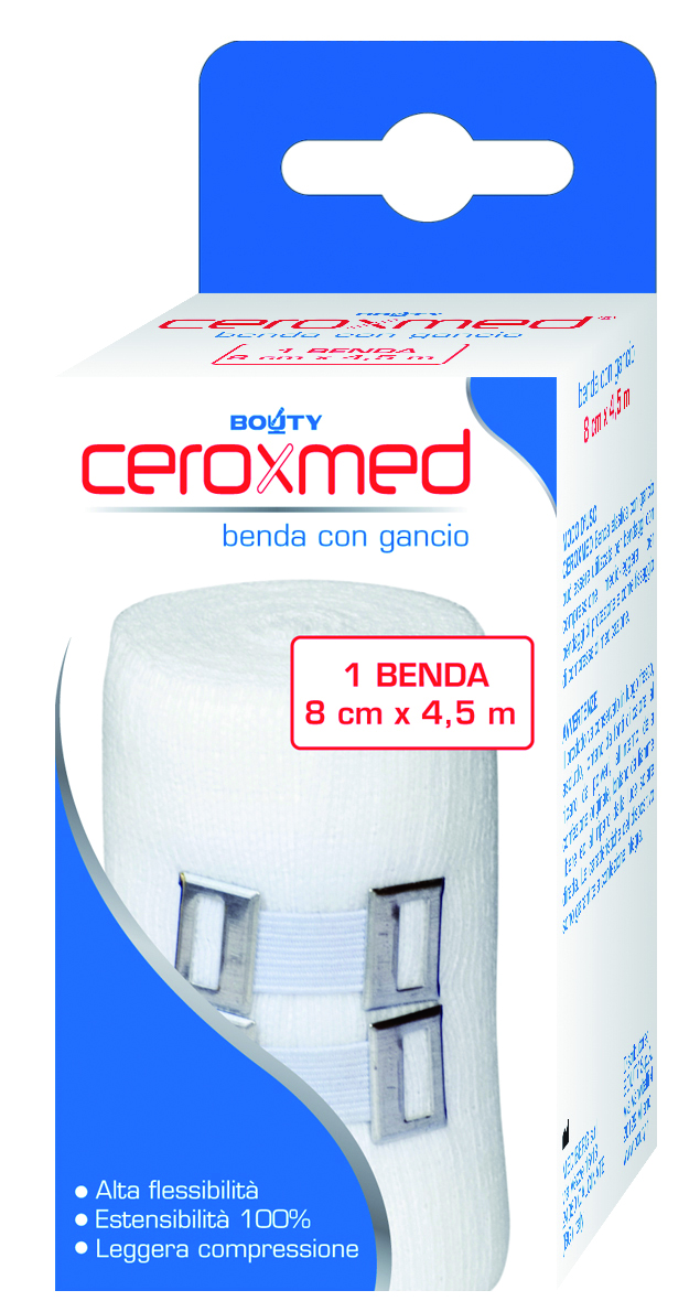 Ceroxmed - Benda Elastica con Gancio 8 cm x 4.5 m - 1 Benda