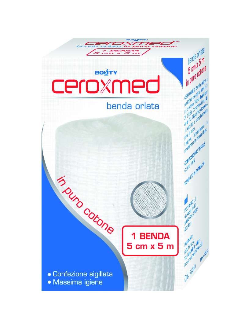 Ceroxmed - Benda Orlata in Garza Idrofila 5 cm x 5 m - 1 Benda