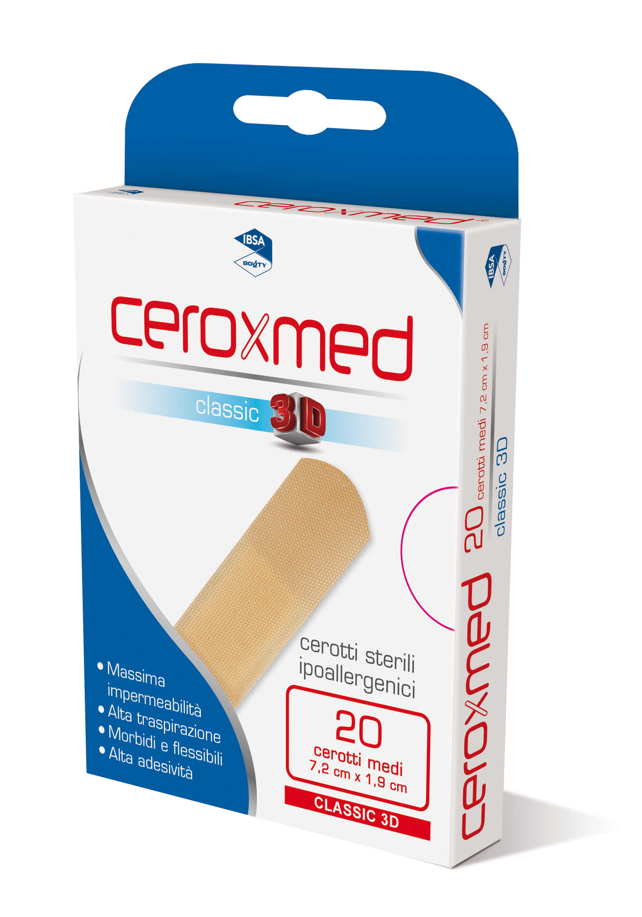 Ceroxmed - Cerotti Classic 3D Misura Media - 20 Pezzi