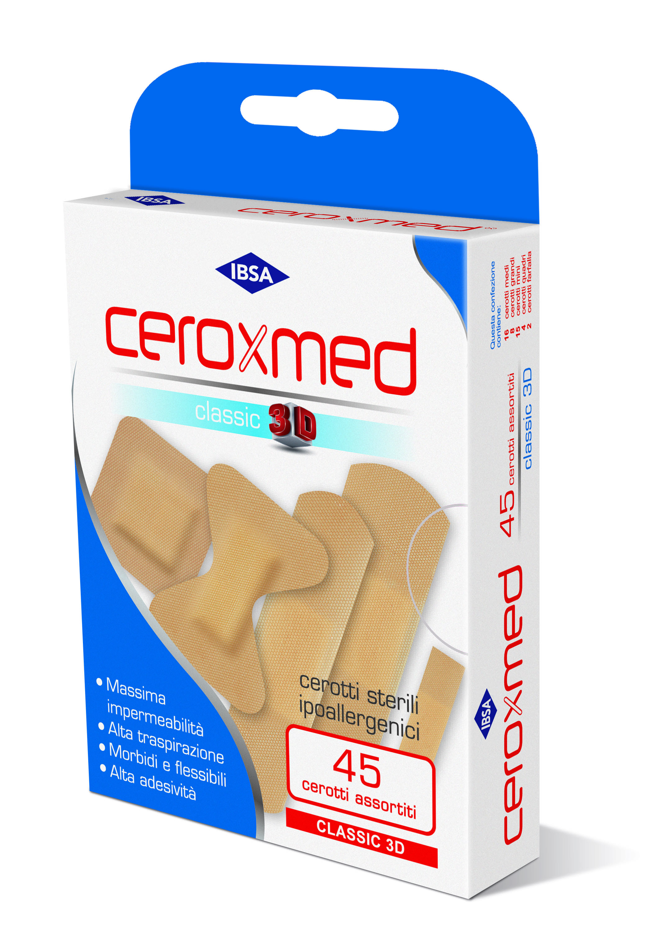 Ceroxmed - Cerotti Classic 3D - 45 Pezzi Assortiti