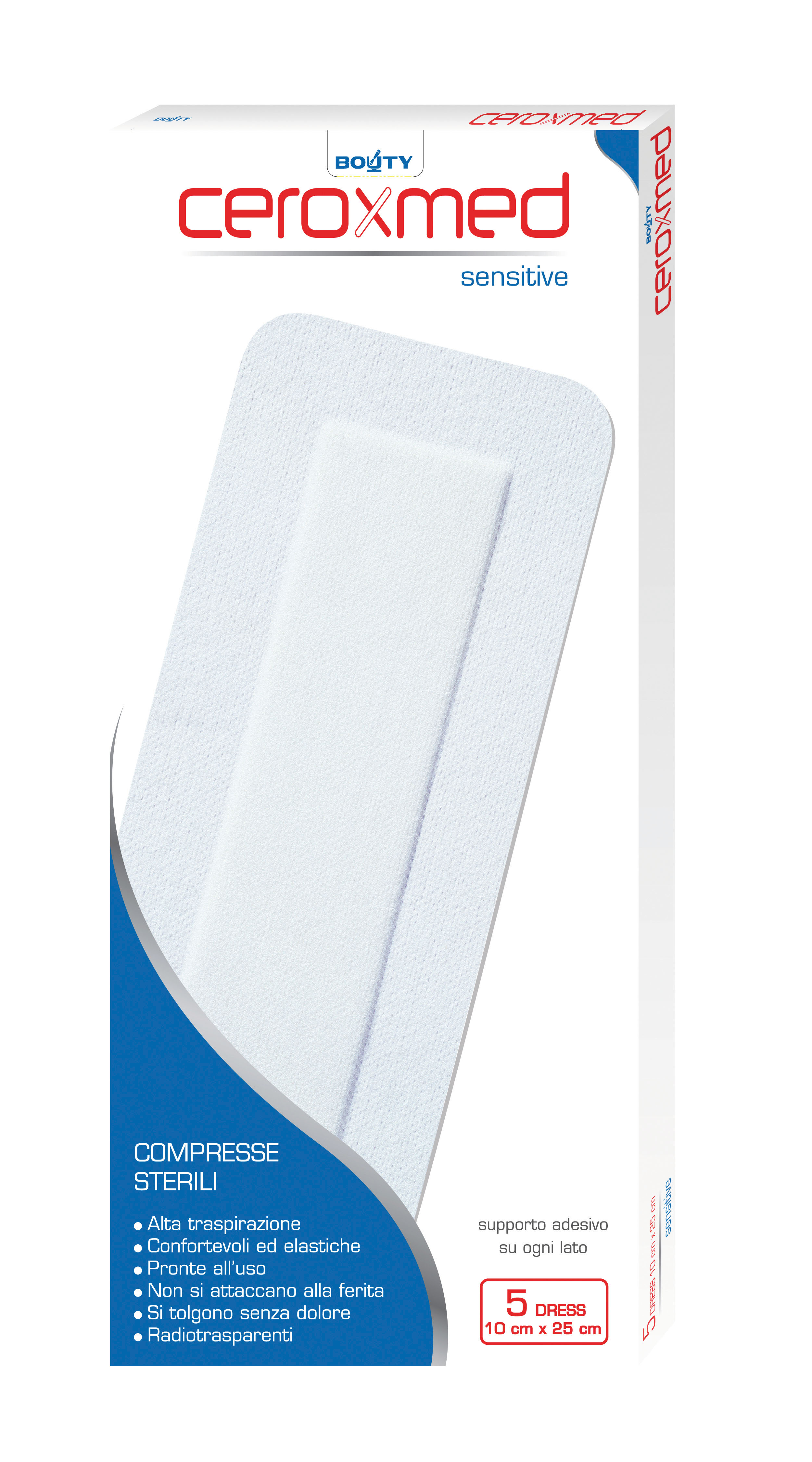 Ceroxmed Dress - Medicazioni Sterili Autoadesive 25 x 10 cm - 5 Pezzi