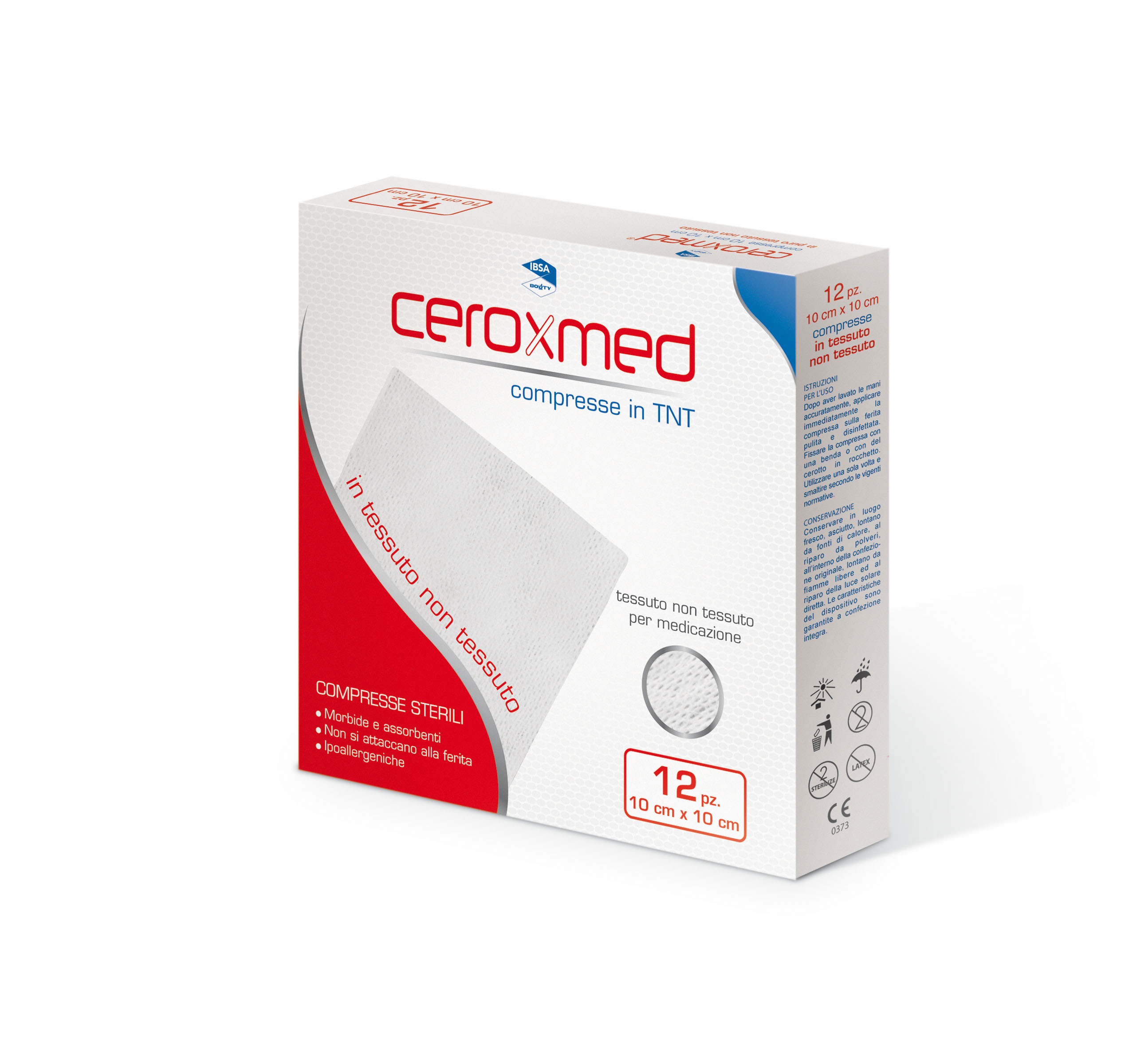 Ceroxmed - Garza Compresse in Tessuto non Tessuto 10 x 10 cm - 12 Pezzi