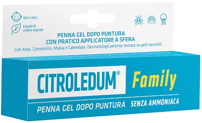 CitroLedum Family - Penna Gel Dopo-Puntura Insetti Senza Ammoniaca - 1 Stick