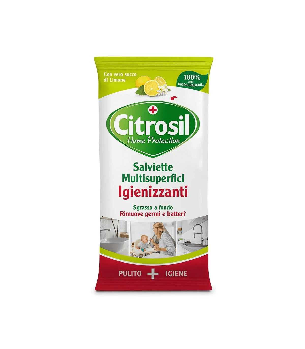 Citrosil - Salviette Igienizzanti Multiuso Limone - 40 Pezzi