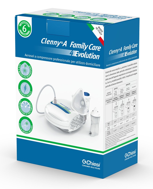 Clenny A Family Care 4 Evolution - Aerosol a Compressore per Alte e Basse Vie Respiratorie