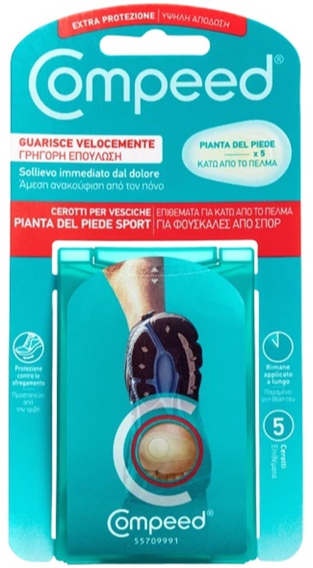 Compeed Cerotti per Vesciche Piante del Piede Sport 5 Pezzi