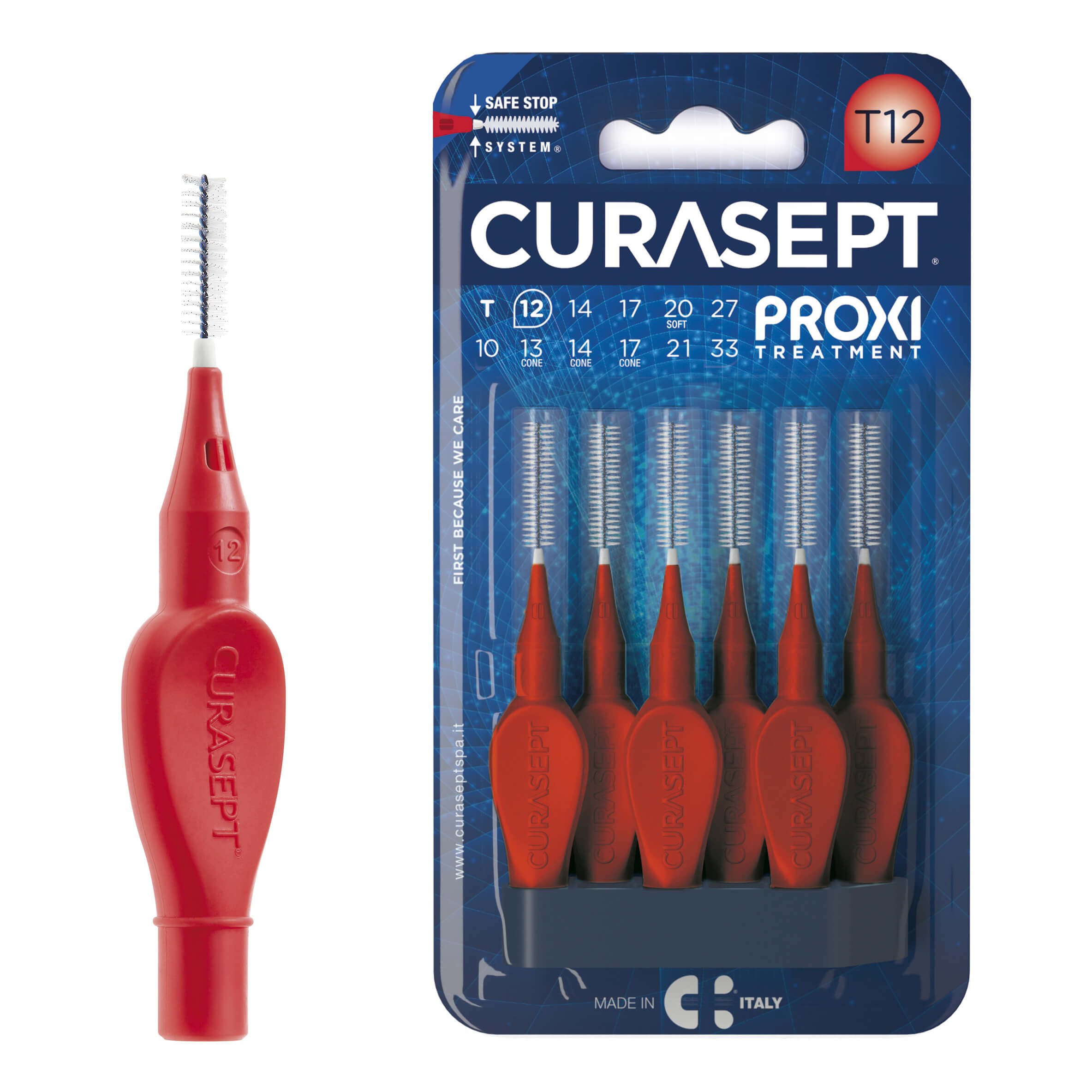 Curasept Proxi T12 Rosso Scovolini Interdentali 6 Pezzi