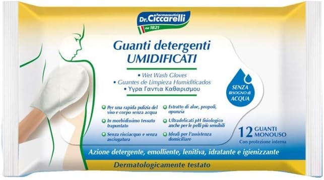 Dr. Ciccarelli Guanto Pre-Saponato Umidificato 12 Pezzi