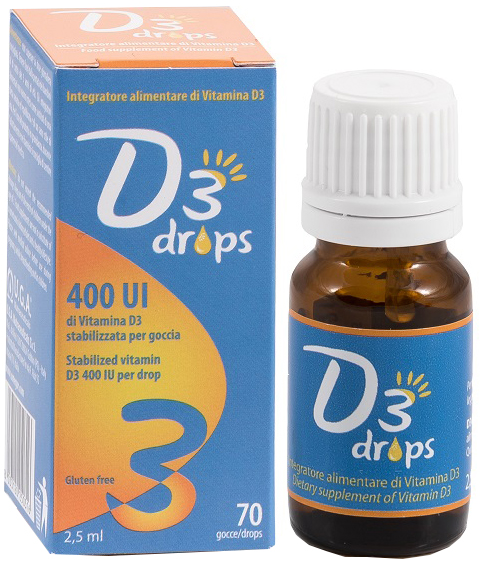 D3 Drops - Integratore di Vitamina D3 400 U.I - Gocce 2,5 ml