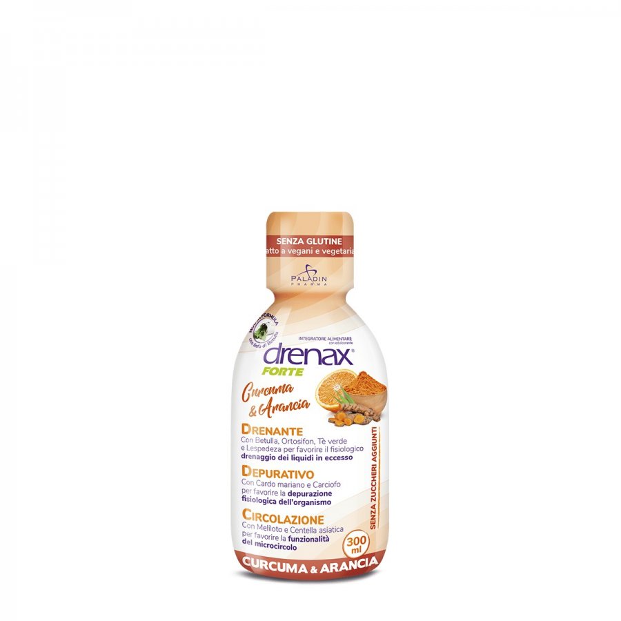 Drenax Forte - Integratore Drenante e Depurativo Gusto Arancia e Curcuma - 300 ml