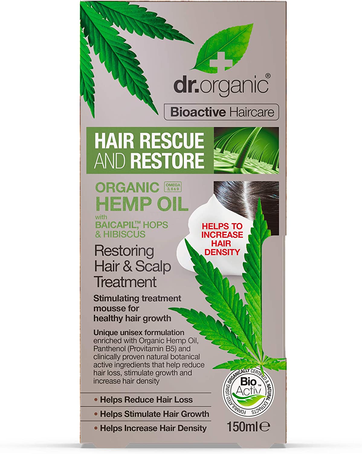 Dr. Organic Hemp Oil - Mousse Ristrutturante Capelli - 150 ml