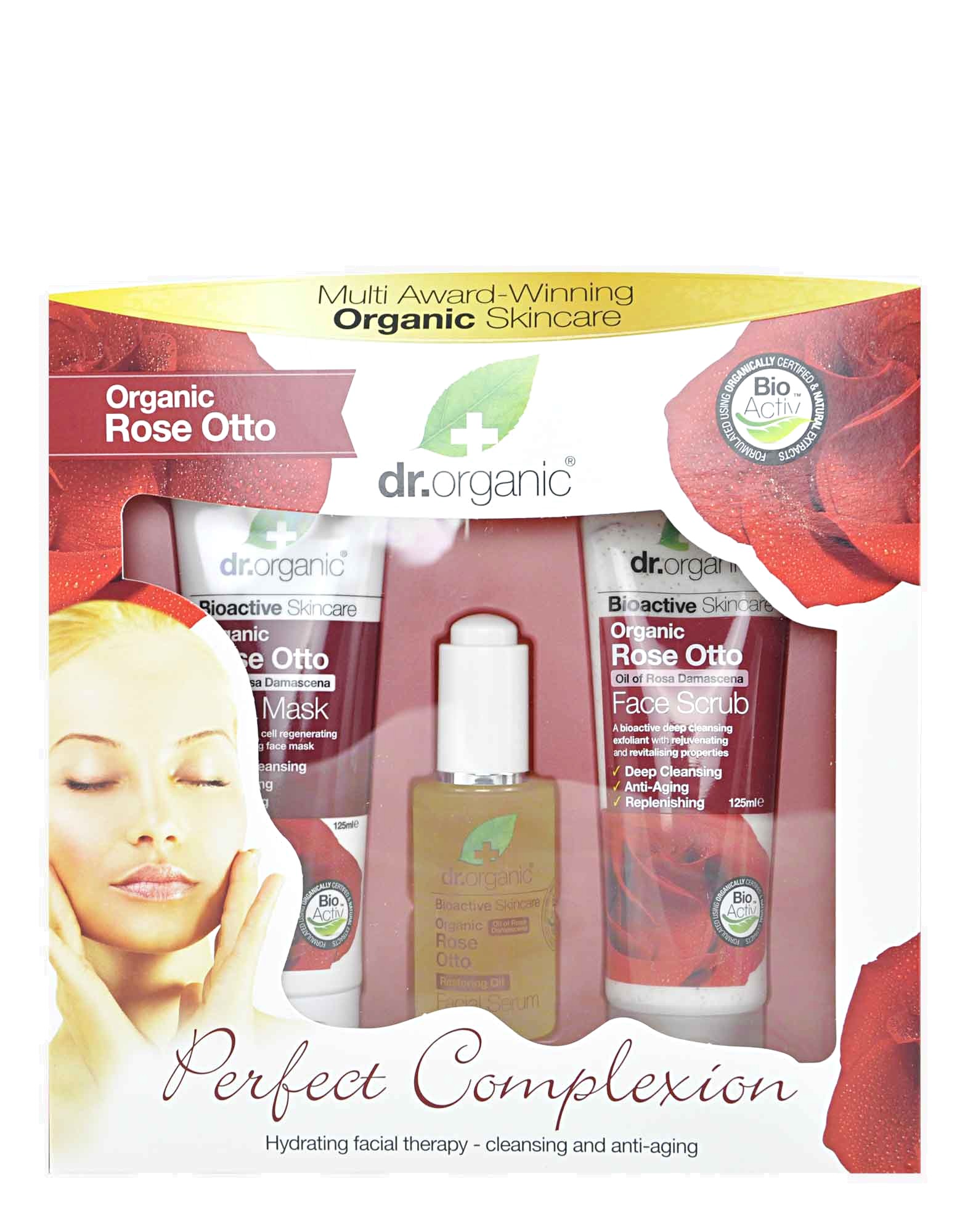 Dr. Organic Rosa - Cofanetto Rituale Viso - 3 Pezzi