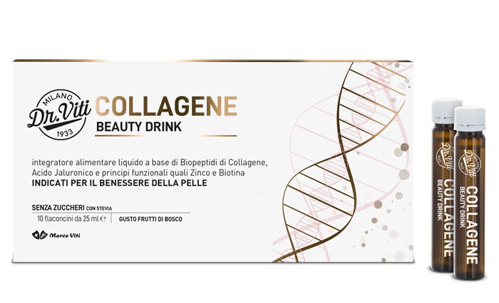 Dr. Viti Collagene Beauty Drink - Integratore per il Benessere della Pelle - 10 Flaconi x 25 ml