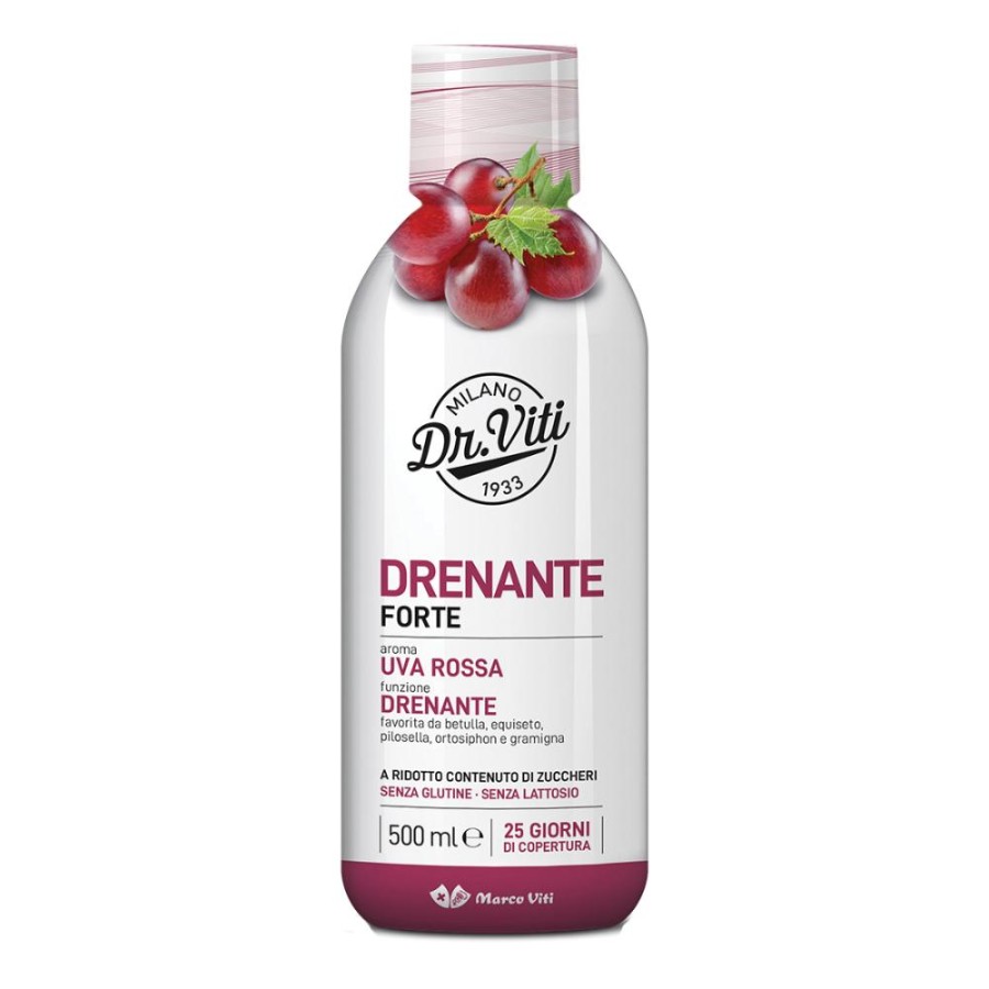 Dr. Viti Drenante Forte Uva Rossa - Integratore Drenante - 500 ml