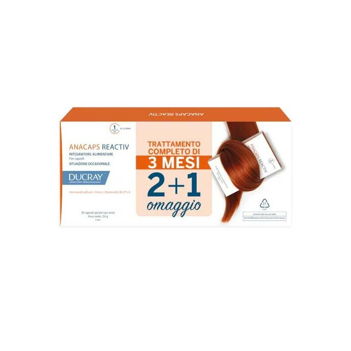 Anacaps Reactiv - Integratore Capelli - 3 x 30 Capsule