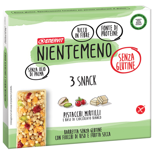 Enervit Nientemeno - Barretta Proteica Gusto Pistacchi e Mirtilli - 3 Pezzi