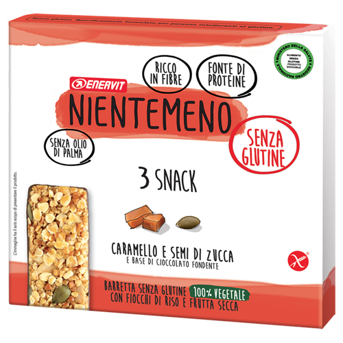 Enervit Nientemeno - Barretta Proteica Gusto Caramello e Semi di Zucca - 3 Pezzi