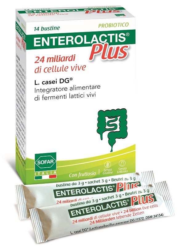 Enterolactis Plus 24 Miliardi Integratore Fermenti Lattici 14 Bustine