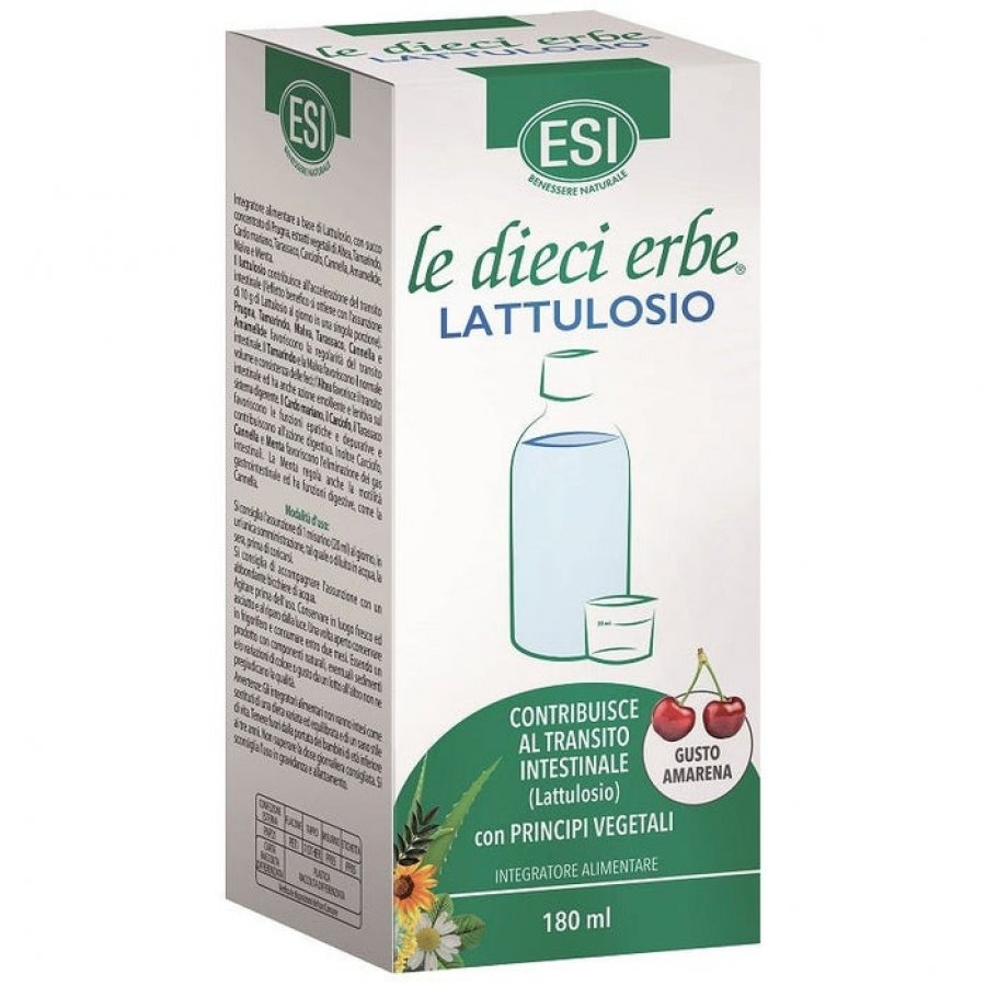 Esi le Dieci Erbe Lattulosio - Integratore per il Transito Intestinale - Gusto Ciliegia 180 ml