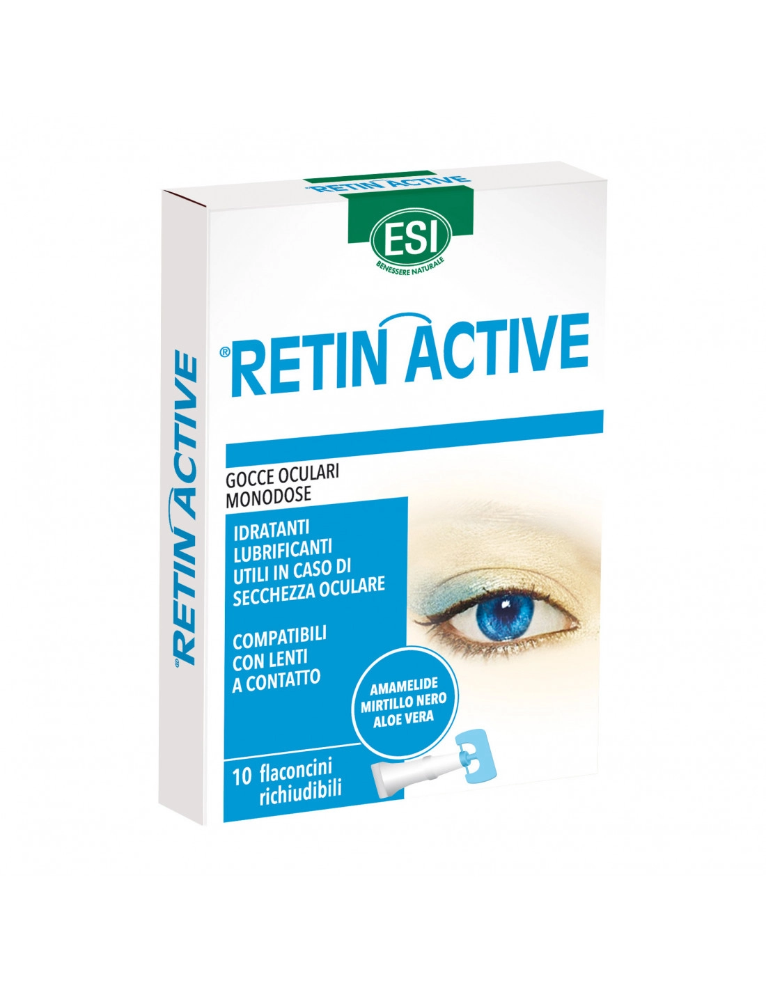Esi Retin Active - Collirio Monodose per Occhi Affaticati - 10 Flaconcini