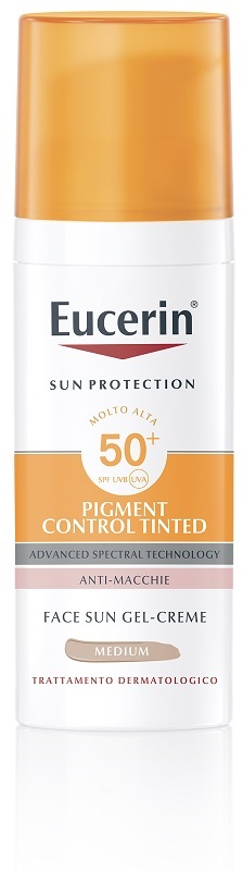 Eucerin Sun Pigment Control Tinted - Crema Solare Viso Colorazione Media con Protezione Molto Alta SPF 50+ - 50 ml