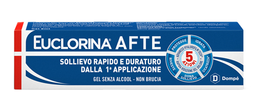 Euclorina Afte - Gel Senza Alcool per Trattamento di Afte - 8 ml