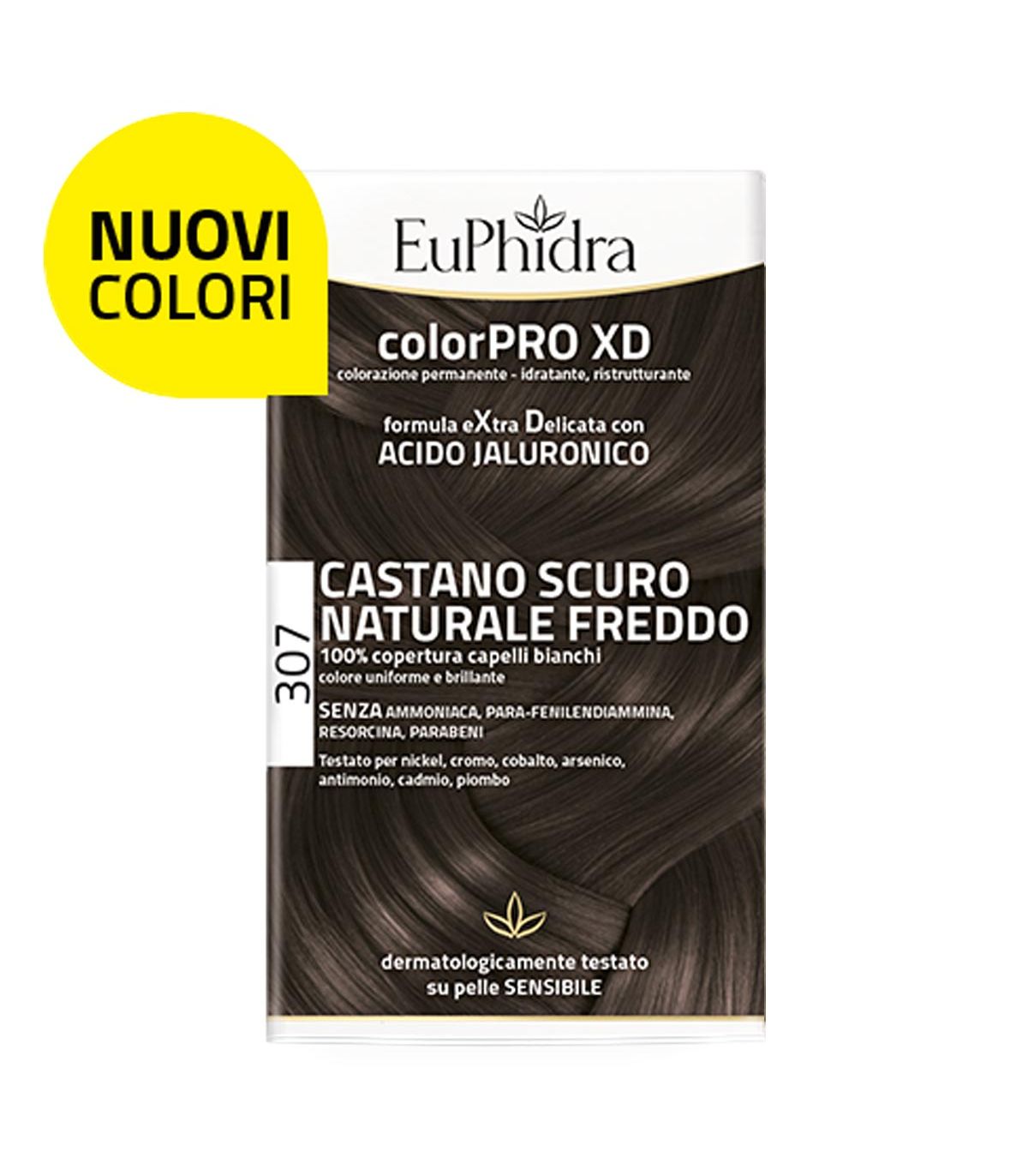 Euphidra ColorPro XD 307 Castano Scuro Naturale Freddo Tintura Capelli