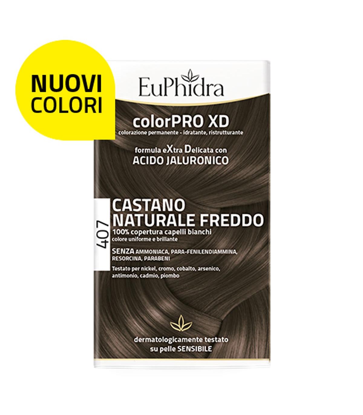 Euphidra ColorPro XD 407 Castano Naturale Freddo Tintura Capelli
