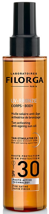 Filorga UV-Bronze Corps - Olio Solare Corpo Acceleratore di Abbronztura con Protezione Alta SPF 30 - 150 ml