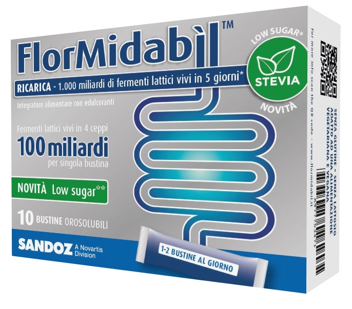 Flormidabil Ricarica - Integratore di Fermenti Lattici Vivi con Stevia - 10 Bustine