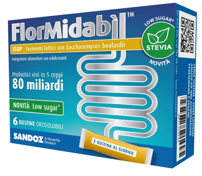 Flormidabil Stop - Integratore di Probiotici con Stevia - 6 Bustine