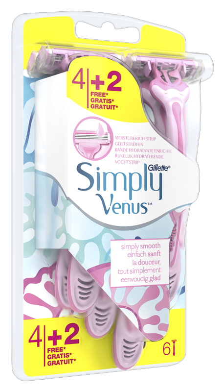 Gillette Venus Simply Rasoio Usa e Getta 4 Pezzi + 2 Omaggio