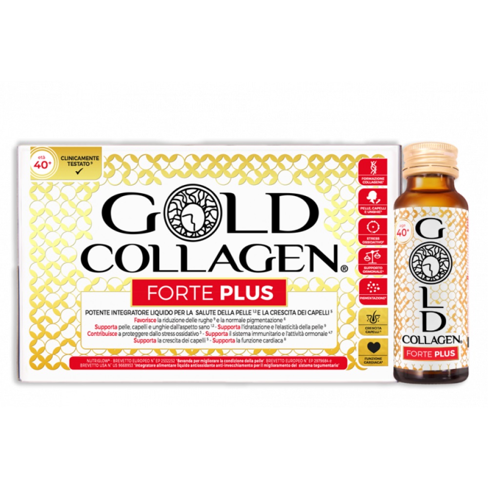 Gold Collagen Forte Plus Integratore Pelle e Capelli 10 Flaconi