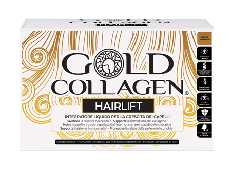 Gold Collagen Hairlift Integratore Crescita Capelli 3 x 10 Flaconi