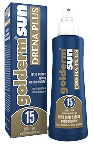 Golderm Sun Drena Plua SPF15 - Spray Corpo Solare con Protezione Bassa SPF 15 - 200 ml