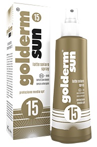 Golderm Sun SPF15 - Spray Solare Corpo con Protezione Media SPF 15 - 200 ml