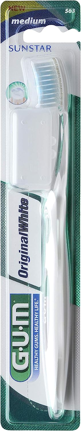 Gum Original White Spazzolino Medio Compatto Anti-Macchia 1 Pezzo