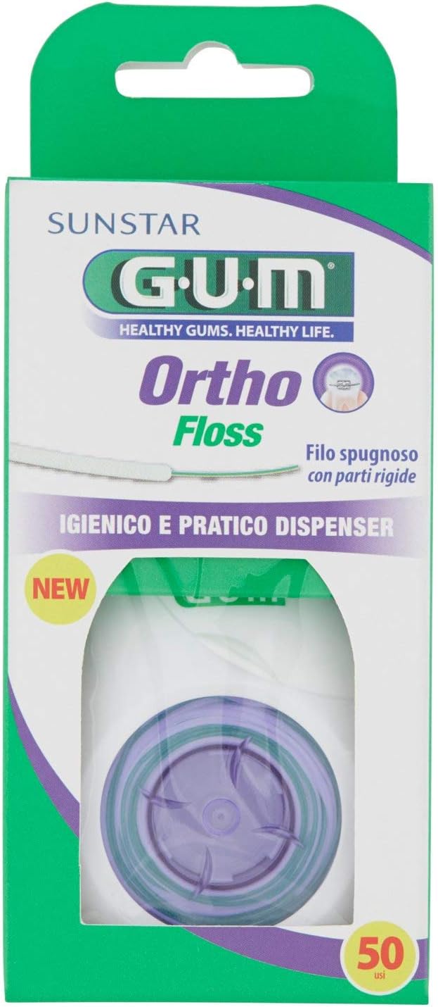 Gum Ortho Floss Filo Interdentale Spugnoso 50 m